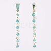 Electroplate Glass Dangle Stud Earrings EJEW-JE04017-02-4