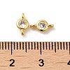 Rack Plating Brass Pave Clear Cubic Zirconia Connector Charms KK-G477-02G-3