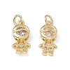 Brass Micro Pave Cubic Zirconia Pendants KK-E068-VB202-2