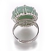 Adjustable Natural Green Aventurine Finger Rings RJEW-L090-B03-3