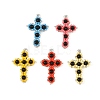 Natural Black Onyx(Dyed & Heated) & Glass Seed Beaded Pendants PALLOY-MZ01404-1