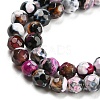 Dyed Natural Fire Crackle Agate Beads Strands G-G007-01B-4