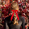 Big Bowknot Polyester Alligator Hair Clips AJEW-CP0008-42B-03-5