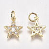 Brass Micro Pave Cubic Zirconia Charms X-ZIRC-F111-11G-2