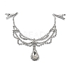 Alloy Rhinestone Hair Chain OHAR-M044-02C-S-1