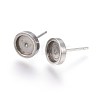 Tarnish Resistant 304 Stainless Steel Stud Earring Settings STAS-L219-02C-1