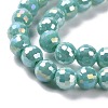 Electroplate Opaque Solid Color Glass Beads Strands GLAA-E036-10A-4
