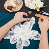 3D Flower Glass Beaded Gauze Cloth Sew on Appliques PATC-WH0008-93A-3