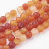 Natural Red Agate Bead Strands G-G735-64F-6mm-1