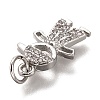 Brass Micro Pave Clear Cubic Zirconia Pendants LS-ZIRC-C020-36P-3
