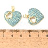 Brass Micro Pave Sky Blue Cubic Zirconia Pendants CU-CBA6938-07G-02-3