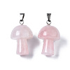 Natural Rose Quartz Pendants X-G-N0325-10I-2