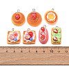 Strawberry Theme Opaque Resin Imitation Food Pendants RE-CBABBAC-01-3