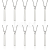 CHGCRAFT 10Pcs 201 Stainless Steel Rectangle Pendant Necklace NJEW-CA0001-16-1