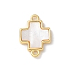 Natural White Shell Connector Charms KK-P292-12G-1