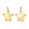 Real 18K Gold Plated Brass Micro Pave Clear Cubic Zirconia Pendants KK-D004-05G-M01-3