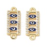 Brass Micro Pave Clear Cubic Zirconia Connector Charms CU-CBA6305-11G-C-1