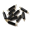 Natural Black Onyx(Dyed & Heated) Connector Charms FIND-C046-17B-01G-1