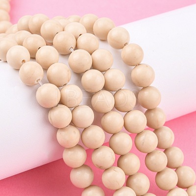 Natural Fossil Beads Strands G-E110-8mm-2-1