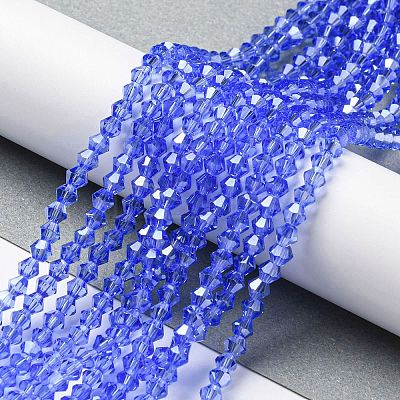 Transparent Electroplate Glass Beads Strands LS-GLAA-F029-2mm-C07-1