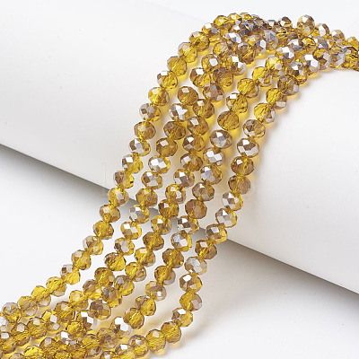 Electroplate Transparent Glass Beads Strands EGLA-A034-T4mm-E02-1
