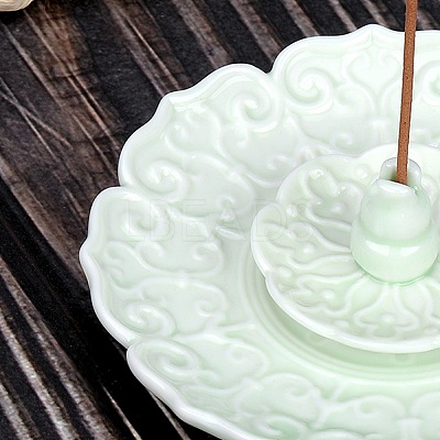 Ceramic Ornaments Chinese Style Ceramic Lotus Fragrance Plug-in Incense Burner Home Indoor Incense Ornaments JX837B-1
