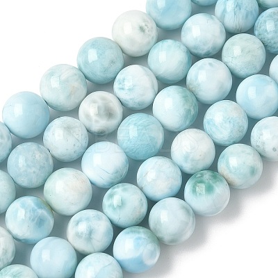 Natural Larimar Beads Strands G-B141-01-10mm-1