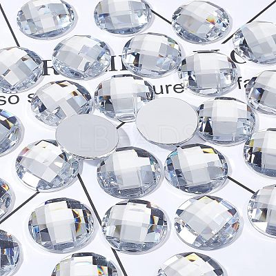 80Pcs Imitation Taiwan Acrylic Rhinestone Flat Back Cabochons GACR-FG0001-09-1