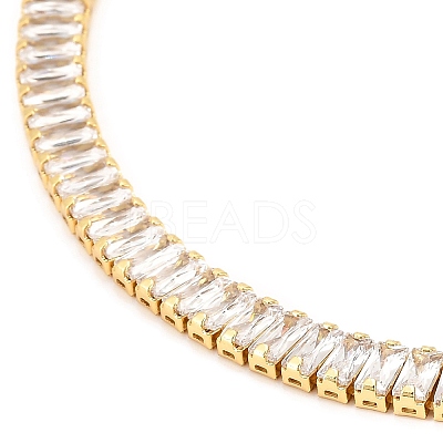Brass Micro Pave Cubic Zirconia Link Chain Necklaces BJEW-F416-06G-1