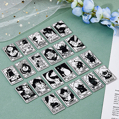 22Pcs 22 Style Tarot Theme Printed Acrylic Pendants MACR-HY0001-08-1