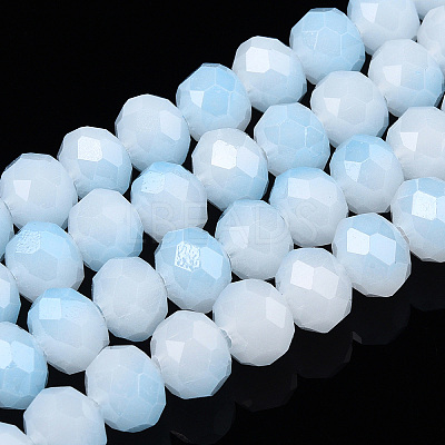 Two-Tone Imitation Jade Glass Beads Strands GLAA-T033-01C-06-1