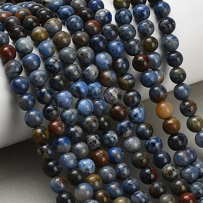 Natural Dumortierite Beads Strands X-G-F826-A01-6mm-1