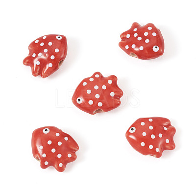 5Pcs Handmade Porcelain Beads PORC-TADJ0001-05E-1