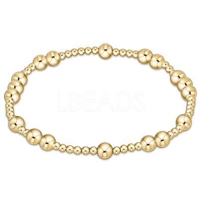 Bohemia Brass Round Beaded Stretch Bracelets TK0566-4-1