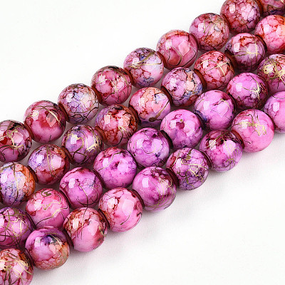 Baking Paint Glass Beads Strands X-DGLA-N003-10mm-B03-1