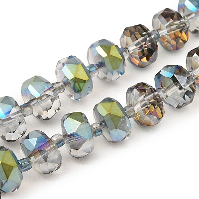 Transparent Electroplat Glass Beads Strands EGLA-P062-01A-HP03-1