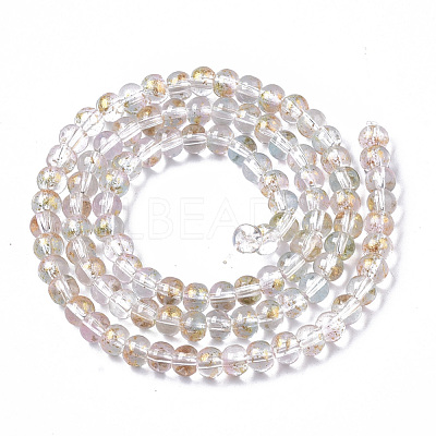 Transparent Spray Painted Glass Bead Strands GLAA-N035-03A-B07-1