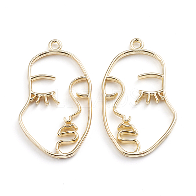 Alloy Open Back Bezel Pendants X-PALLOY-I197-12G-1