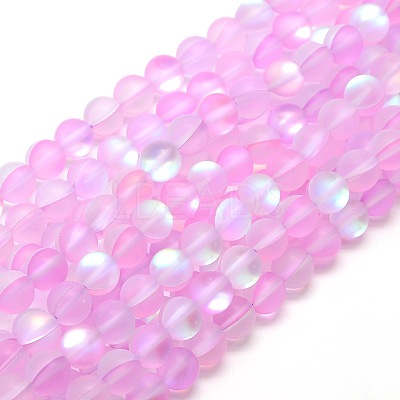 Synthetic Moonstone Beads Strands G-F142-8mm-09-1