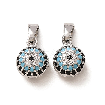 Brass Micro Pave Colorful Cubic Zirconia Charms CU-CBADD64-13P-1