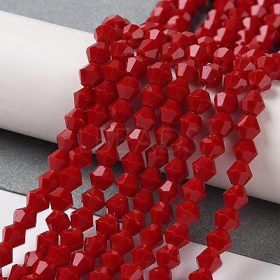 Opaque Solid Color Imitation Jade Glass Beads Strands GLAA-F029-P4mm-01-1