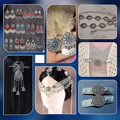 64Pcs 16 Styles Tibetan Style Alloy Multi-Strand Links FIND-PH0061-95-1