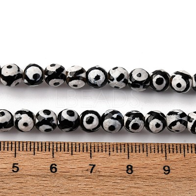 Tibetan Style 3-Eye dZi Beads TDZI-G341-6mm-08-1