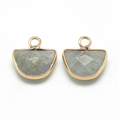 Natural Labradorite Semi Circle Pendants X-G-Q965-06-1
