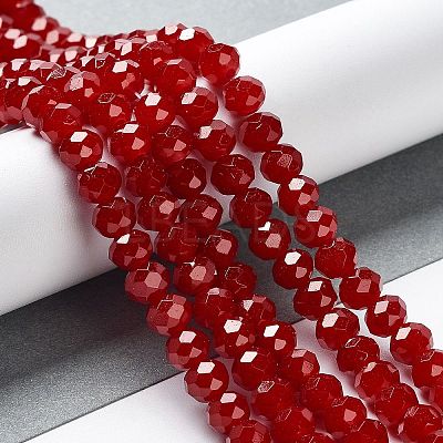 Baking Paint Imitation Jade Glass Bead Strands DGLA-A034-J6MM-A29-1