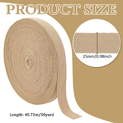 Cotton Herringbone Ribbon OCOR-WH0097-50B-1
