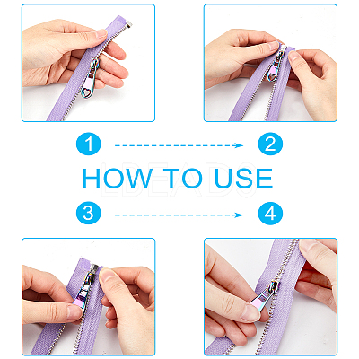 12Pcs 6 Style  Lightning Bolt/Snowflake/Flower Alloy Zipper Head Replacement FIND-GF0005-68-1