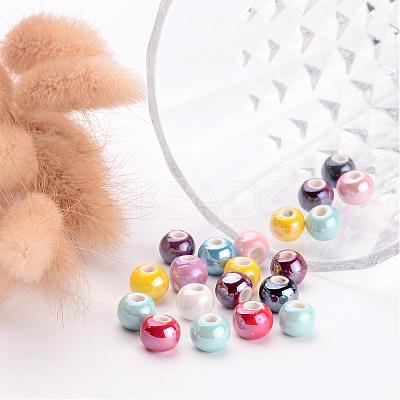 Glazed Porcelain Beads X-PORC-D001-8mm-M-1
