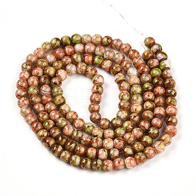 Baking Paint Glass Beads Strands DGLA-N003-6mm-B11-1