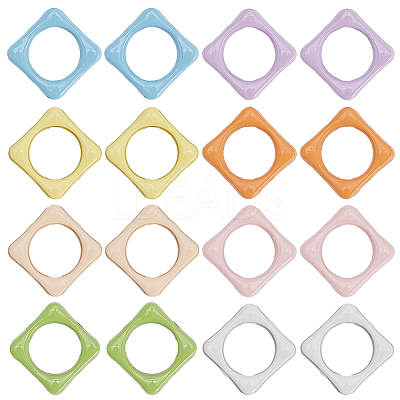 32Pcs 8 Colors Baking Paint Alloy Bead Frame FIND-SP0004-50B-1